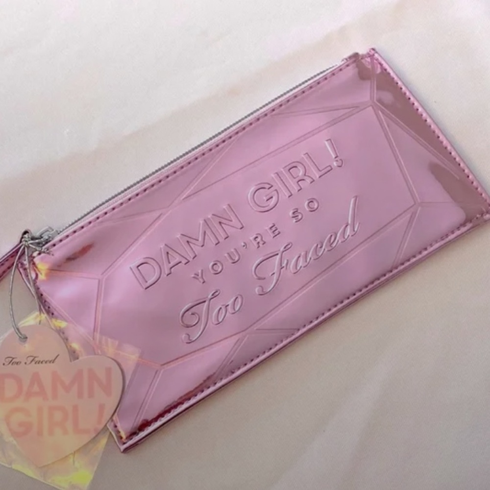 TOO FACED Damn Girl! Cosmetic Bag NEW